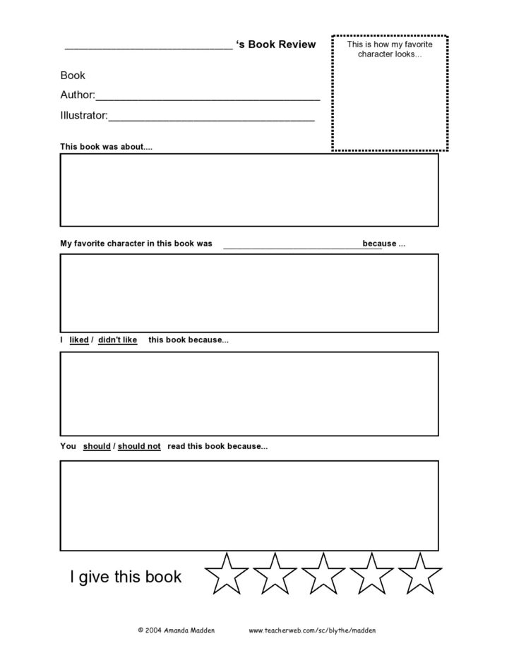 Free Printable Book Review Template