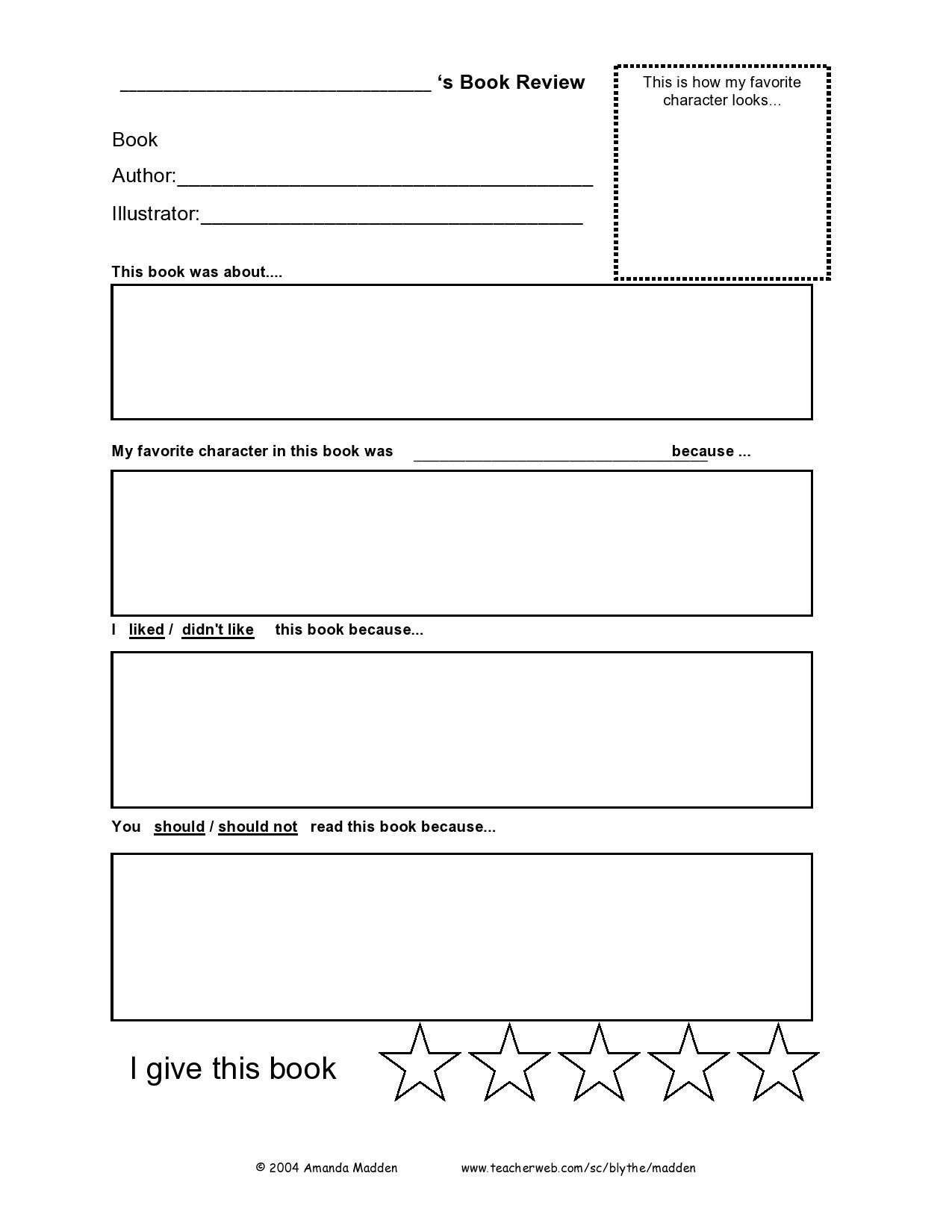 50 Best Book Review Templates (Kids, Middle School Etc.) ᐅ intended for Free Printable Book Review Template