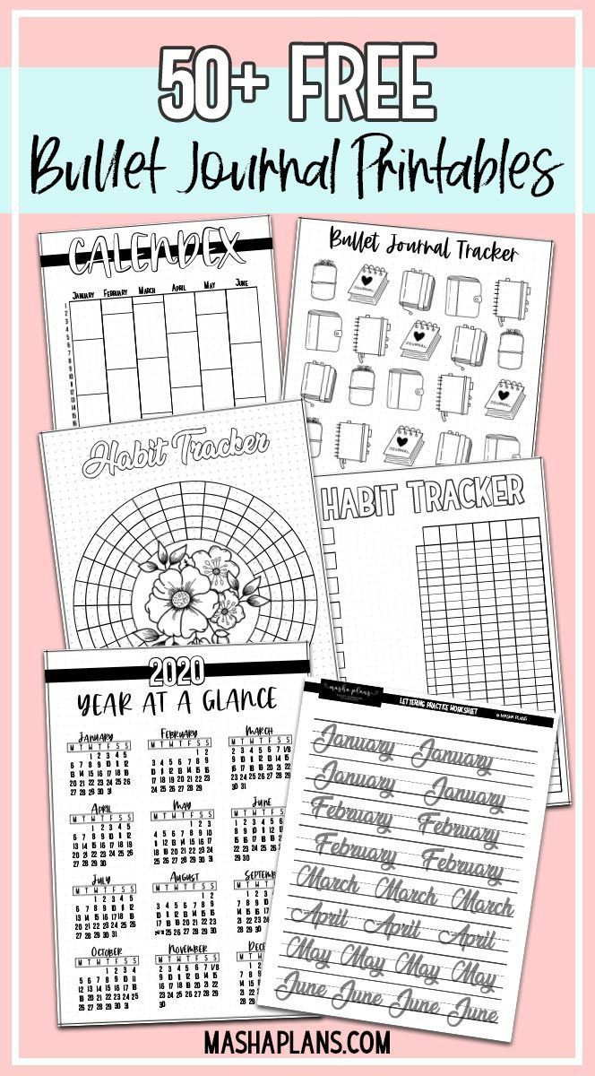 50+ Free Bullet Journal Printables regarding Free Printable Bullet Journal Template