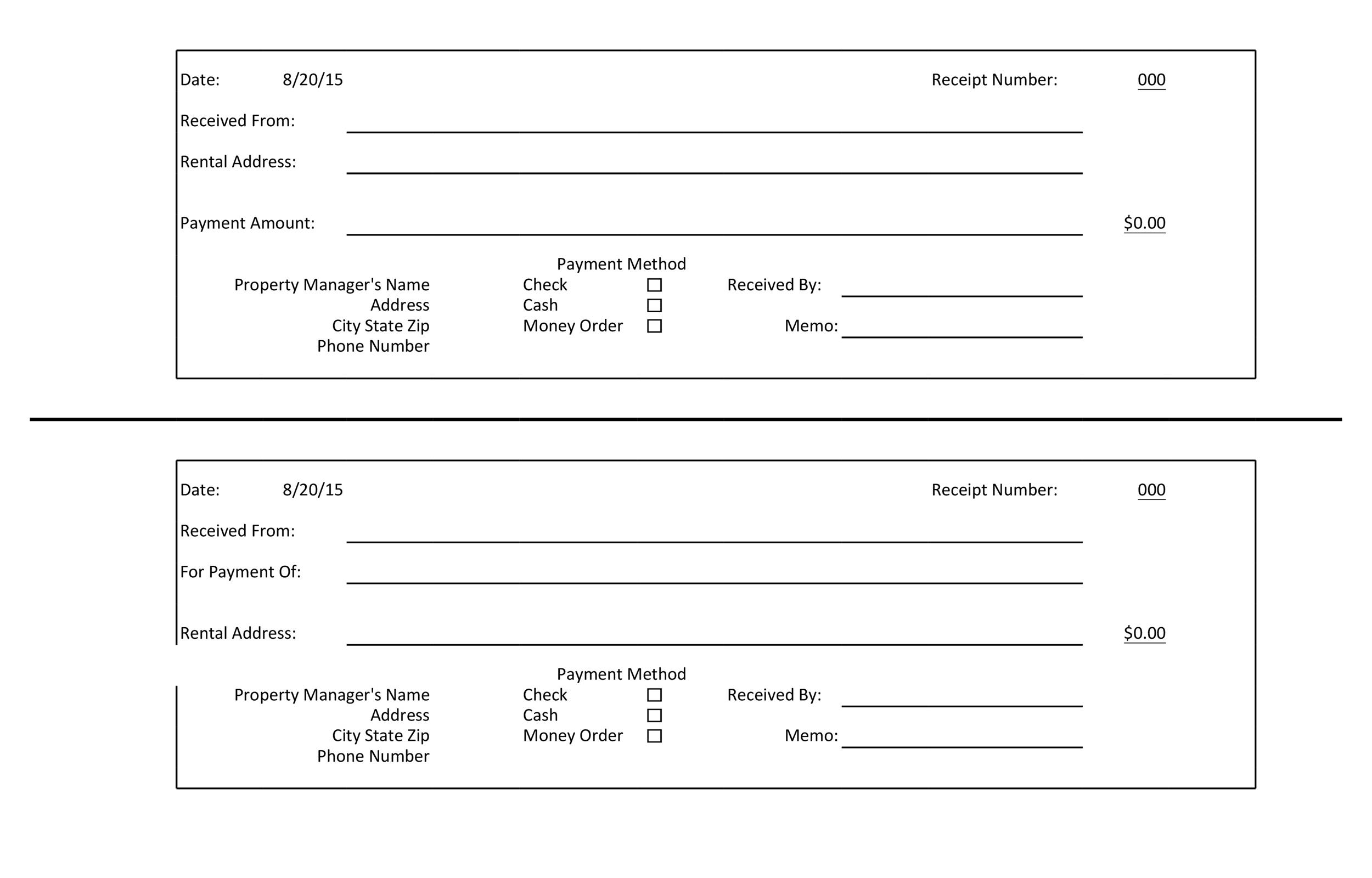 50+ Free Receipt Templates (Cash, Sales, Donation, Taxi) within Free Printable Blank Receipt Template