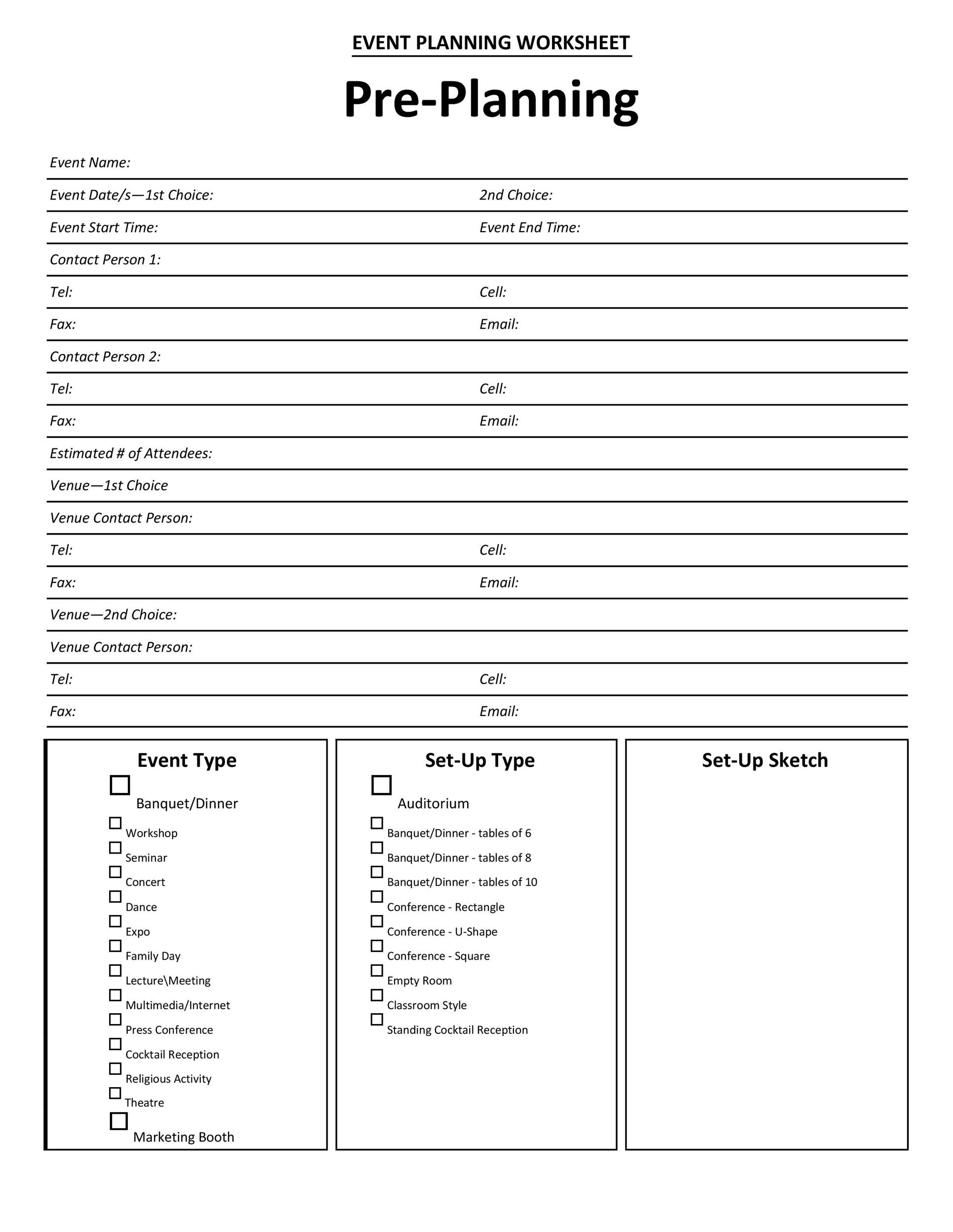 50 Professional Event Planning Checklist Templates ᐅ Templatelab with Free Printable Event Planning Template