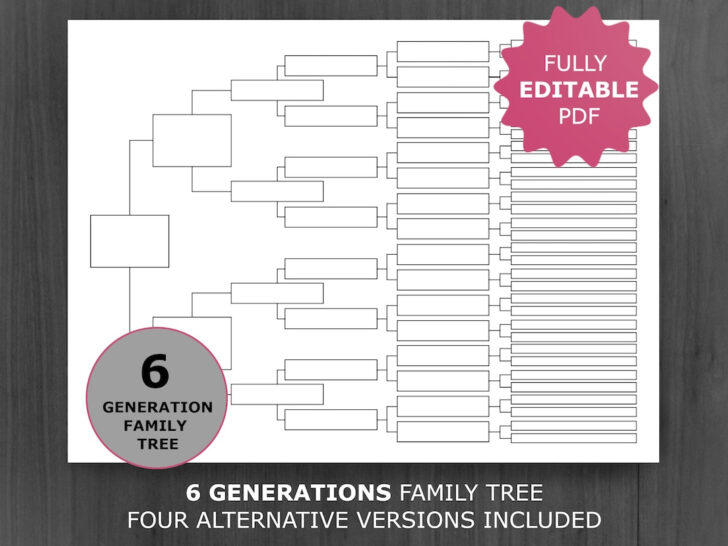 Free Printable 6 Generation Family Tree Template