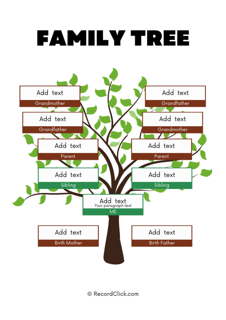 Free Printable Family Tree Chart Template