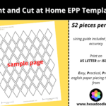 6Dia100   60° Degree Diamond   Epp Print And Cut At Home Templates   1 Inch  Sides For Printing And Cutting Out At Home. 52 Diamonds Per Page. For Free Printable English Paper Piecing Template Diamonds