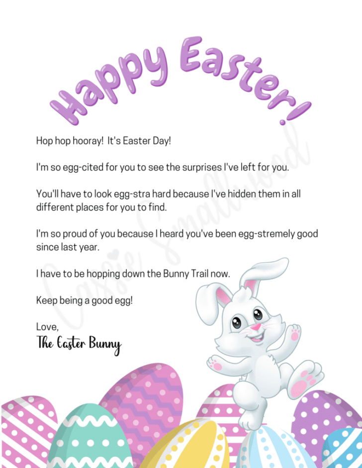 Free Printable Easter Bunny Letter Template