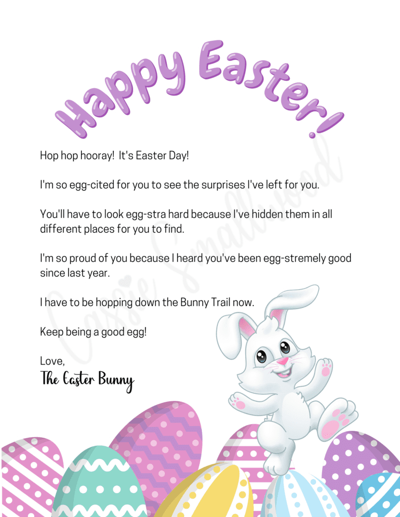 7 Adorable Easter Bunny Letters - Cassie Smallwood in Free Printable Easter Bunny Letter Template