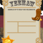 7+ Yee Haw Western Cowboy Birthday Invitation Templates Intended For Free Printable Cowboy Invitation Template