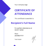 8 Free Attendance Certificate Templates | Virtualbadge.io For Free Printable Certificate Of Attendance Template