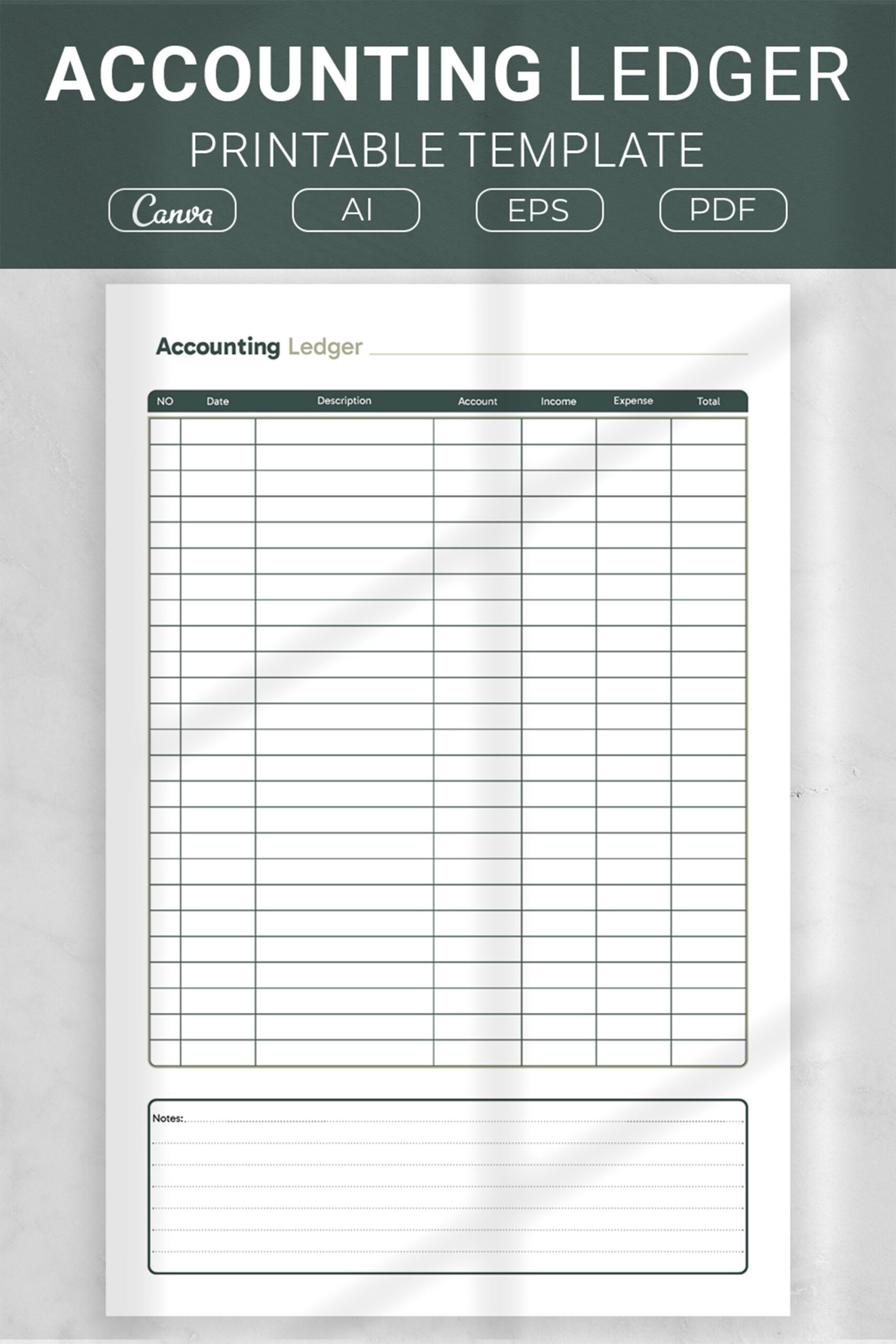 Accounting Ledger Printable Template (2820309) inside Free Printable Accounting Ledger Template