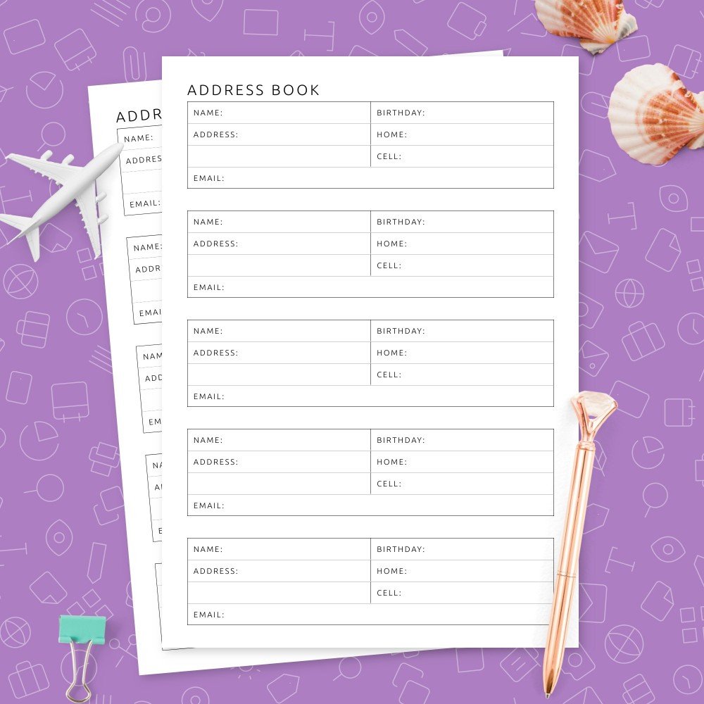 Address Book Template Template - Printable Pdf inside Free Printable Address Book Template