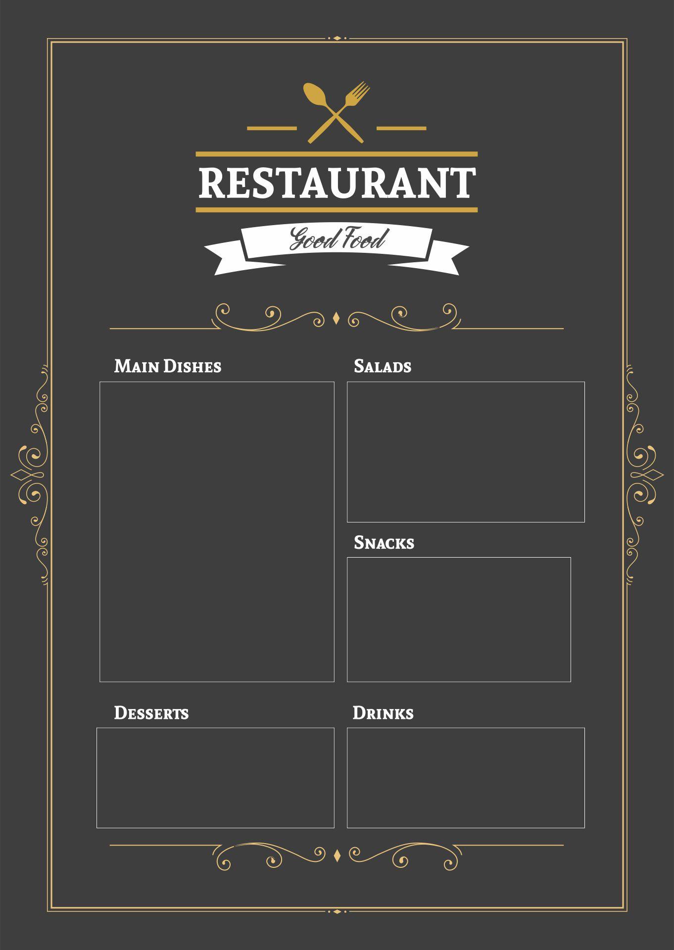 Adobe Indesign To Editable, Printable Restaurant Menu? : R/Indesign with Free Printable Blank Restaurant Menu Template