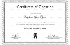 Adoption Certificate Design Template In Psd, Word inside Free Printable Adoption Certificate Template