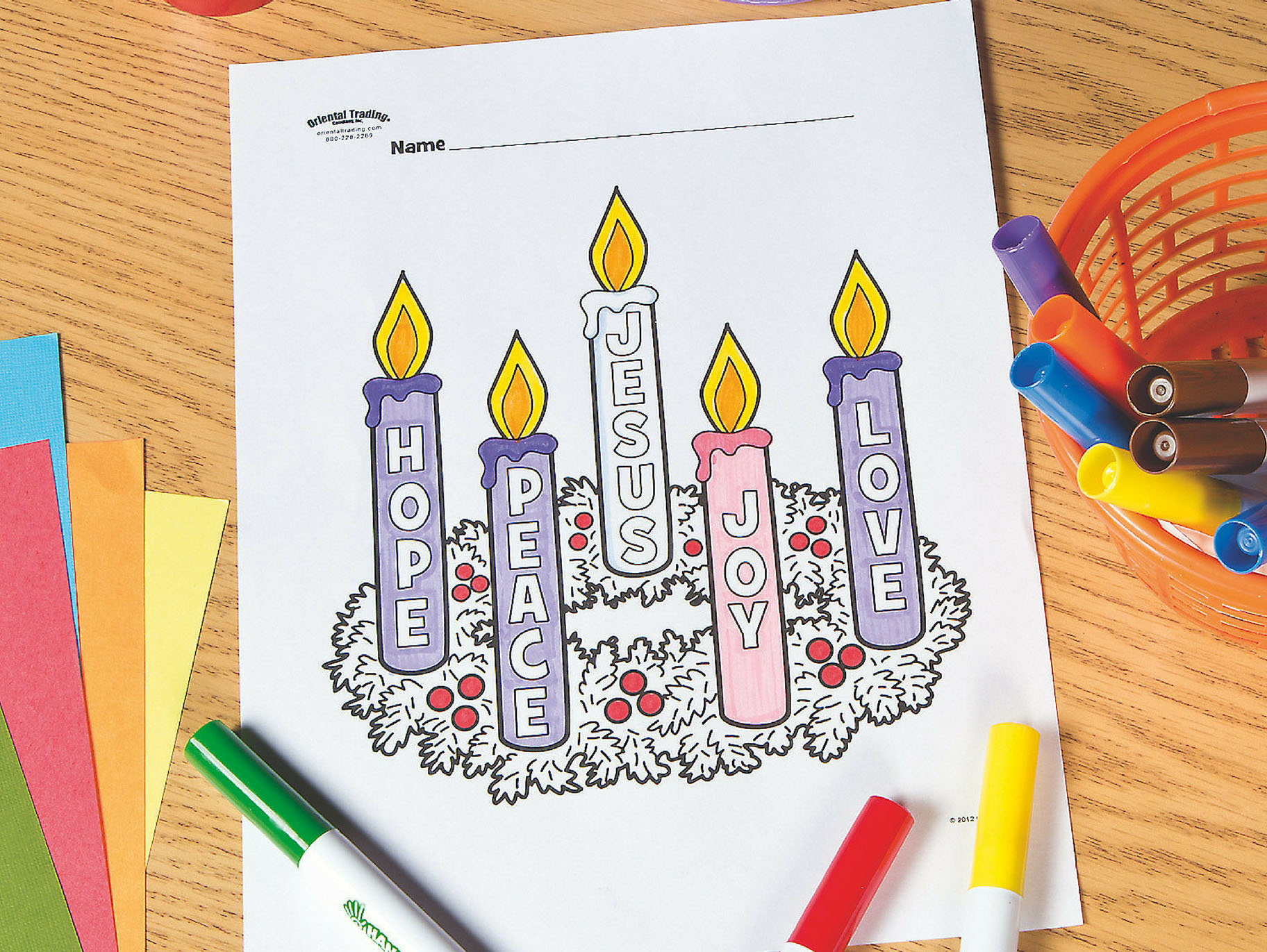 Advent Wreath Free Printable Coloring Page | Fun365 pertaining to Free Printable Advent Wreath Template