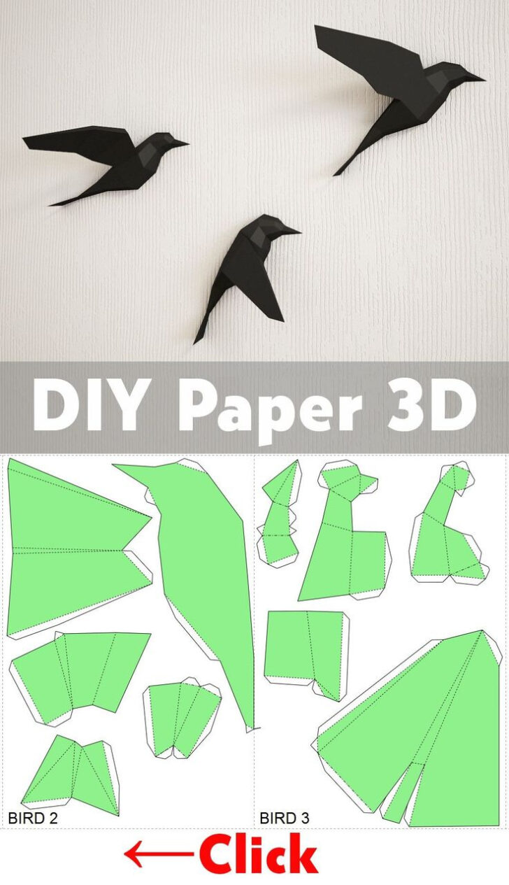 Free Printable 3D Bird Template