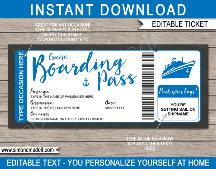 Free Printable Cruise Ticket Template