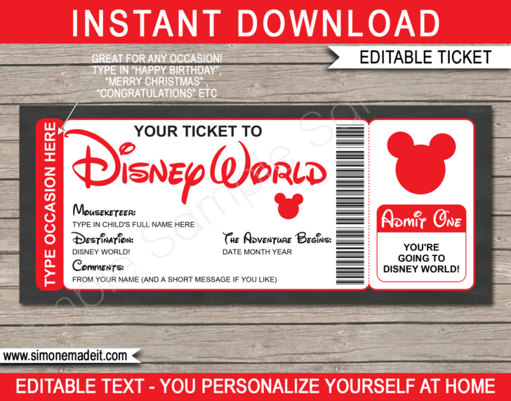 Free Printable Disney Surprise Letter Template