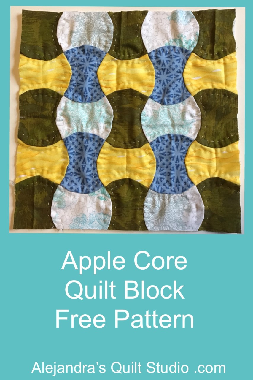 Apple Core Quilt Block for Free Printable Apple Core Quilt Template