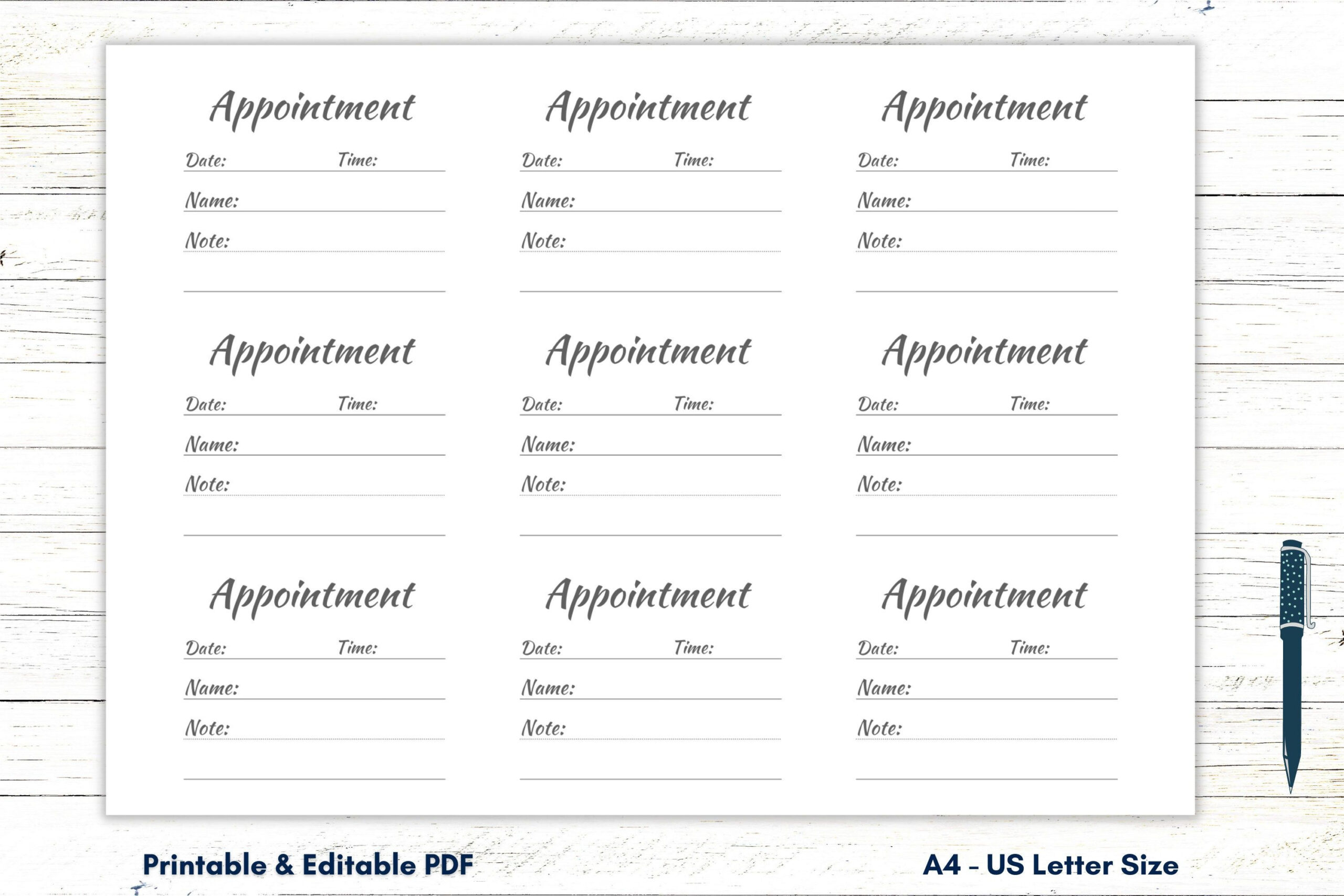 Appointment Card Template, Appointment Card Printable, Appointment with Free Printable Appointment Cards Template
