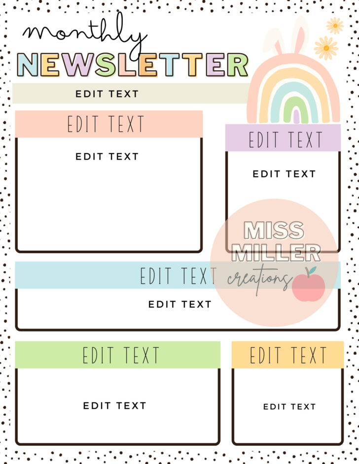 Free Printable Editable Newsletter Template