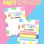 Art Party Invitation   Get Your Free Printable   Party With Unicorns Inside Free Printable Art Party Invitation Template