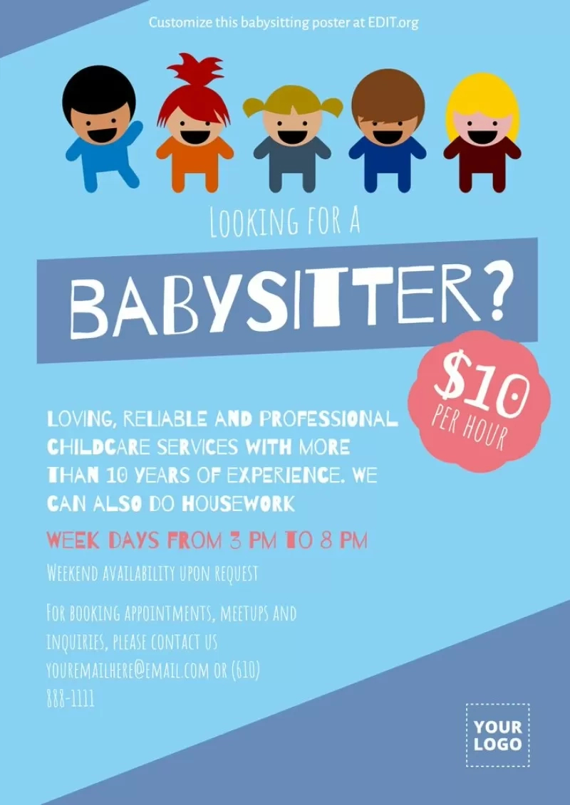 Babysitting Flyer Templates To Edit Online regarding Free Printable Babysitting Flyer Template