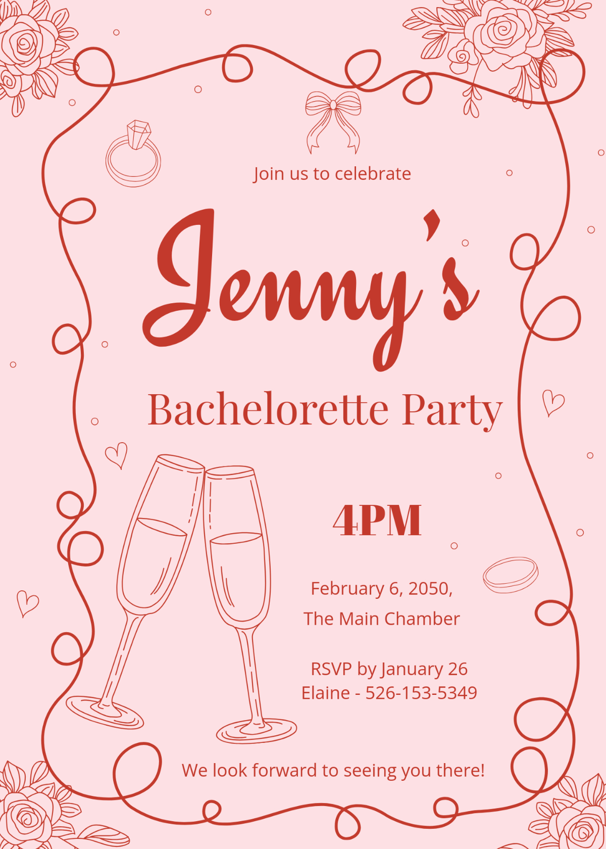 Bachelorette Invitation Templates - Edit Online &amp;amp; Download throughout Free Printable Bachelorette Party Invitations Template