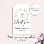 Baptism Favor Tags, Printable Baptism Tags, Editable Favor Tags For Free Printable Baptism Favor Tags Template