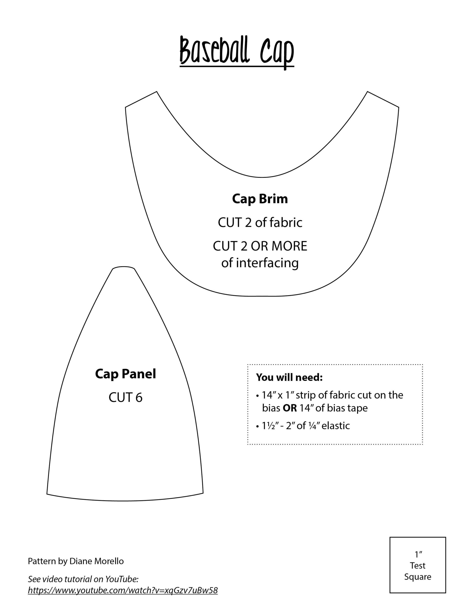 Baseball Deals Cap Pattern throughout Free Printable Baseball Hat Template