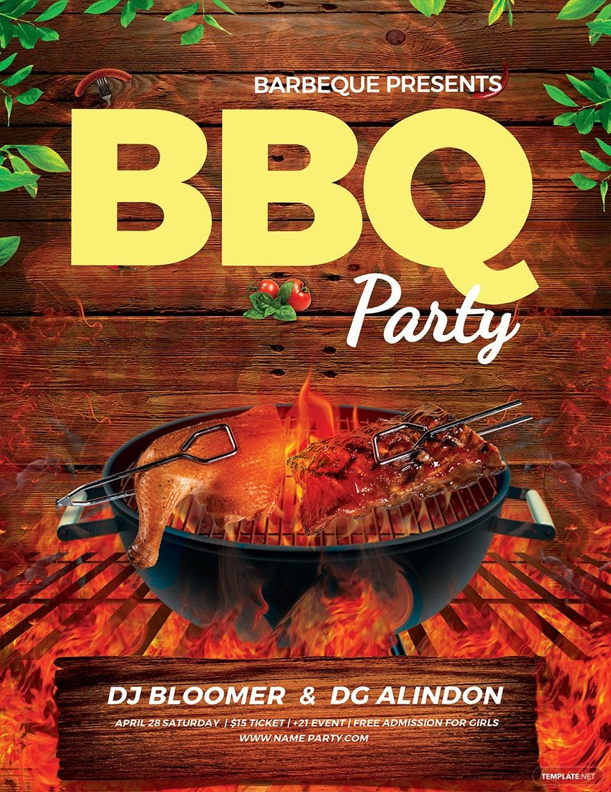 Bbq Flyer Template In Word, Publisher, Google Docs, Illustrator throughout Free Printable Bbq Flyer Template