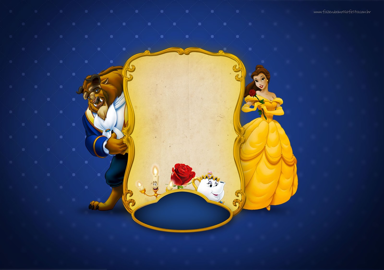 Beauty And The Beast Party: Free Printable Invitations. - Oh My within Free Printable Beauty And the Beast Invitation Template