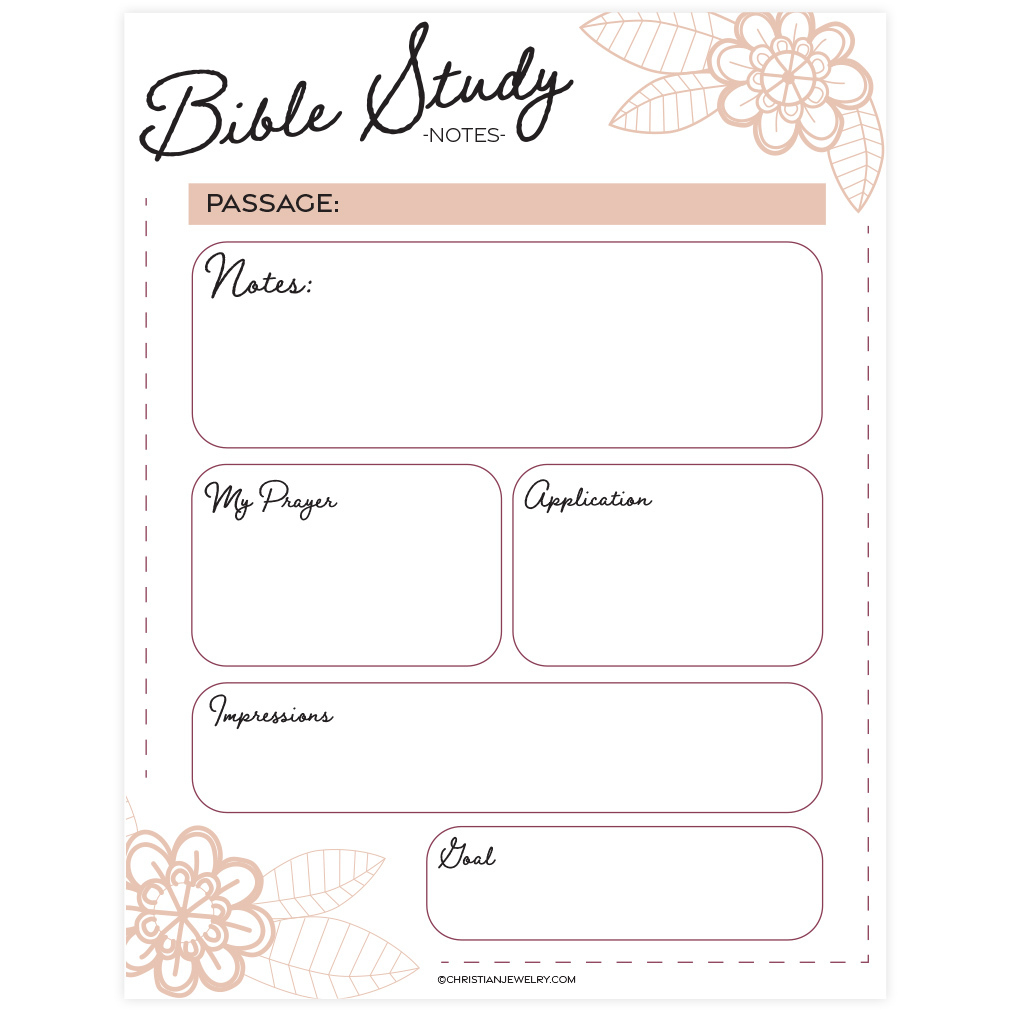 Bible Study Page - Flowers | Free Christian Printables within Free Printable Bible Study Template