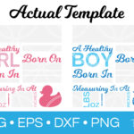 Birth Stats Svg Birth Announcement Cut File Newborn Baby Nursery Inside Free Printable Free Birth Announcement Template Svg