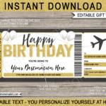 Birthday Boarding Pass Template Inside Free Printable Boarding Pass Template For Gift