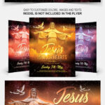 Black And Gold Aesthetic Church Free Flyer Template Psd | Within Free Printable Church Flyer Template
