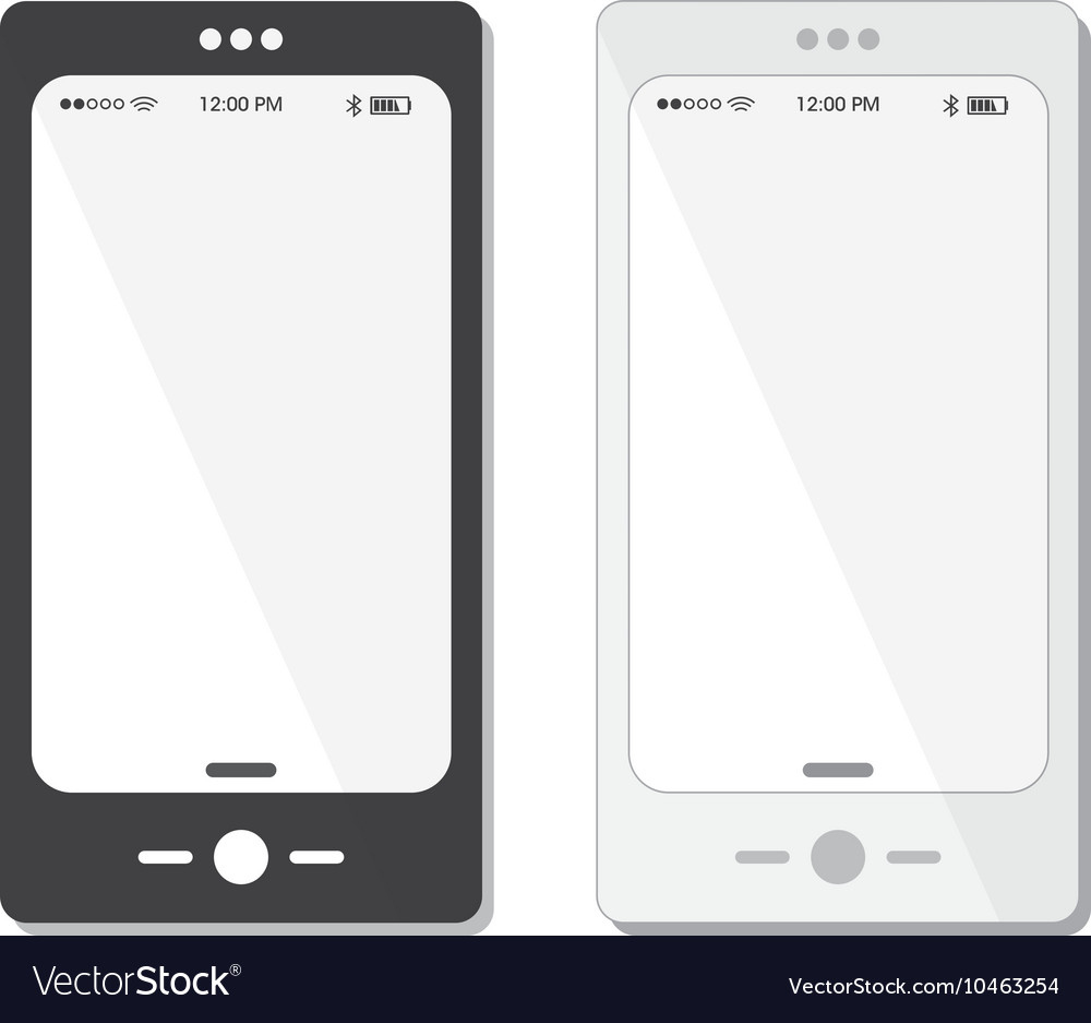 Black And White Cell Phone Templates Icons Vector Image intended for Free Printable Cell Phone Template