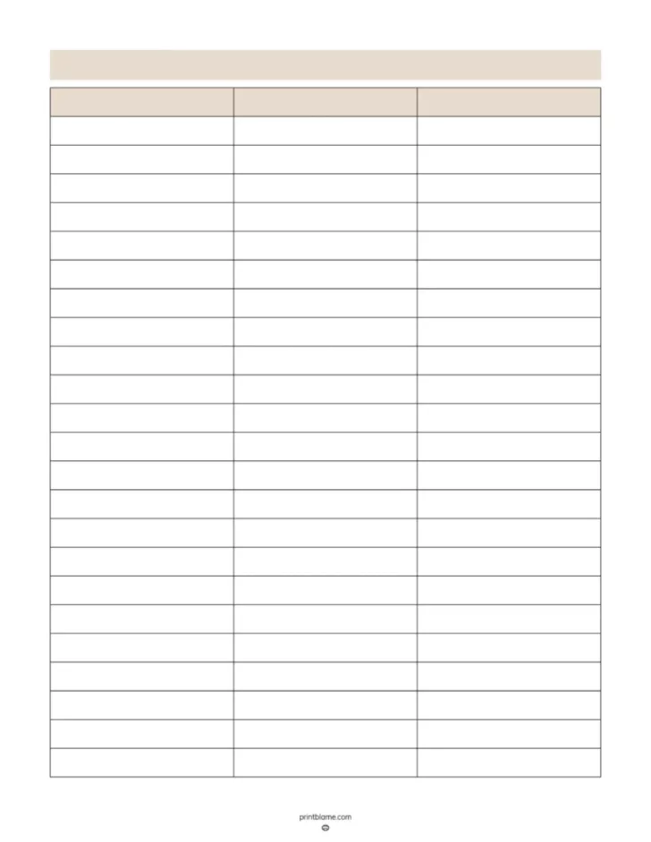 Free Printable Blank Spreadsheet Template