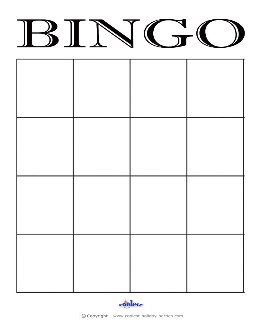 Blank-Bingo-4X4 - Coolest Free Printables intended for Free Printable Bingo Template Blank