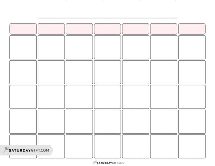 Free Printable Blank Calendar Template