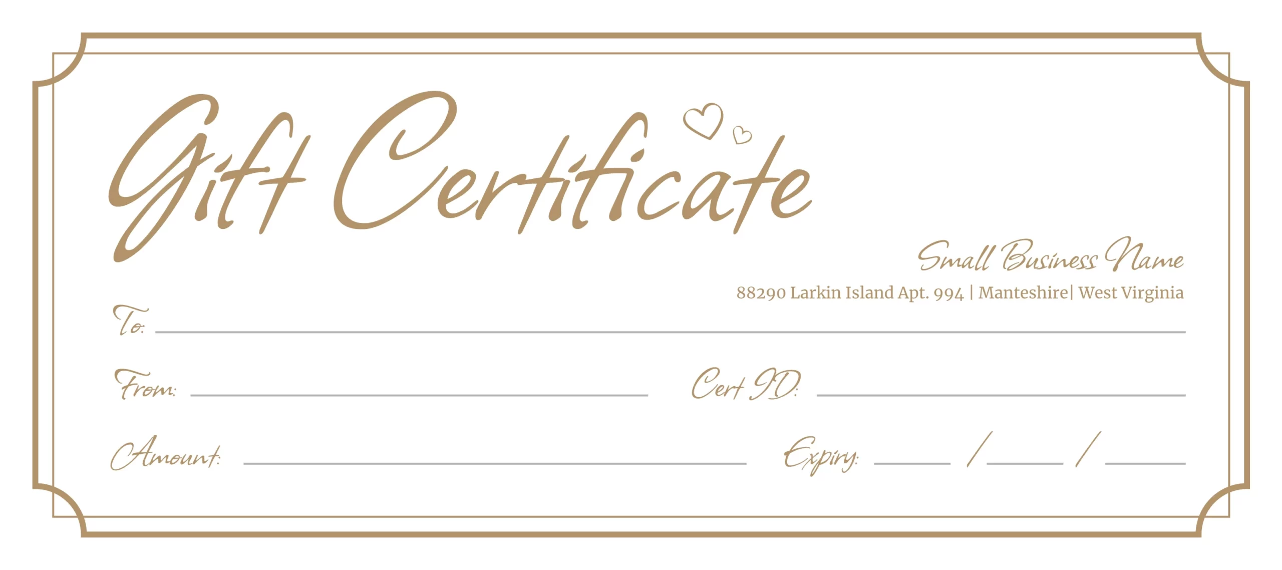 Blank Gift Certificate Free Google Docs Template - Gdoc.io within Free Printable Gift Cards Template