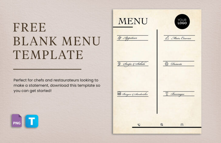Free Printable Blank Restaurant Menu Template