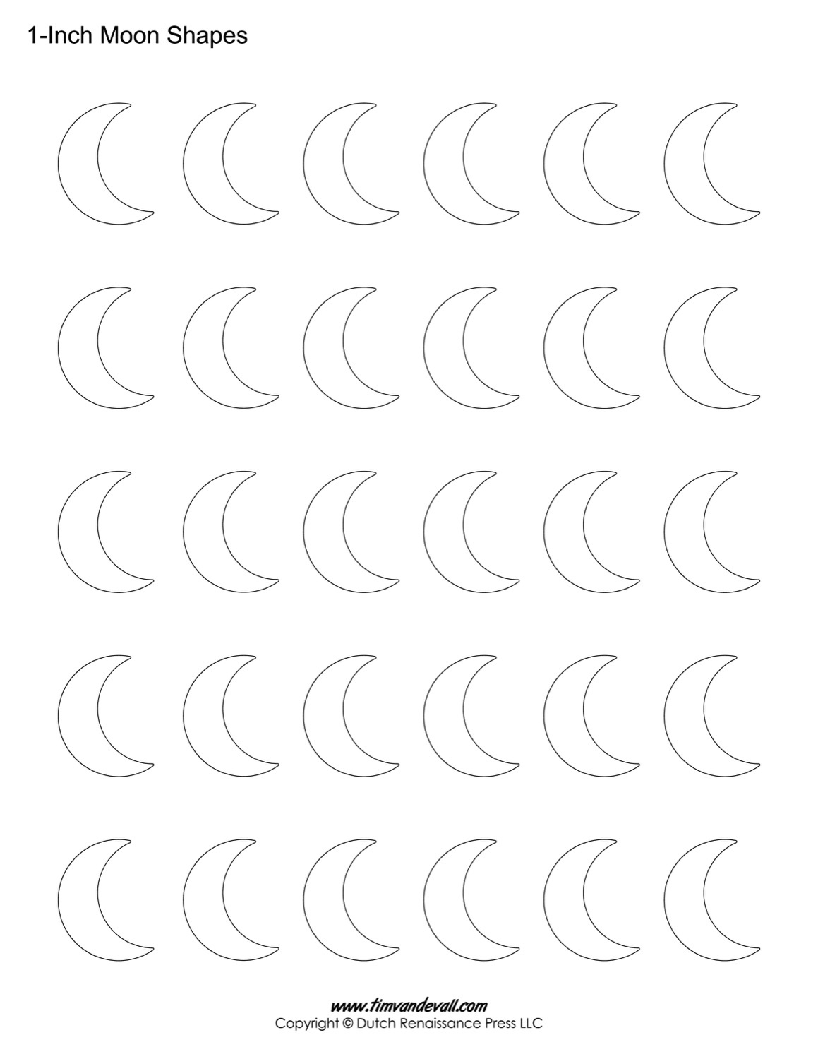 Blank Moon Templates | Printable Moon Shapes with Free Printable Crescent Moon Template