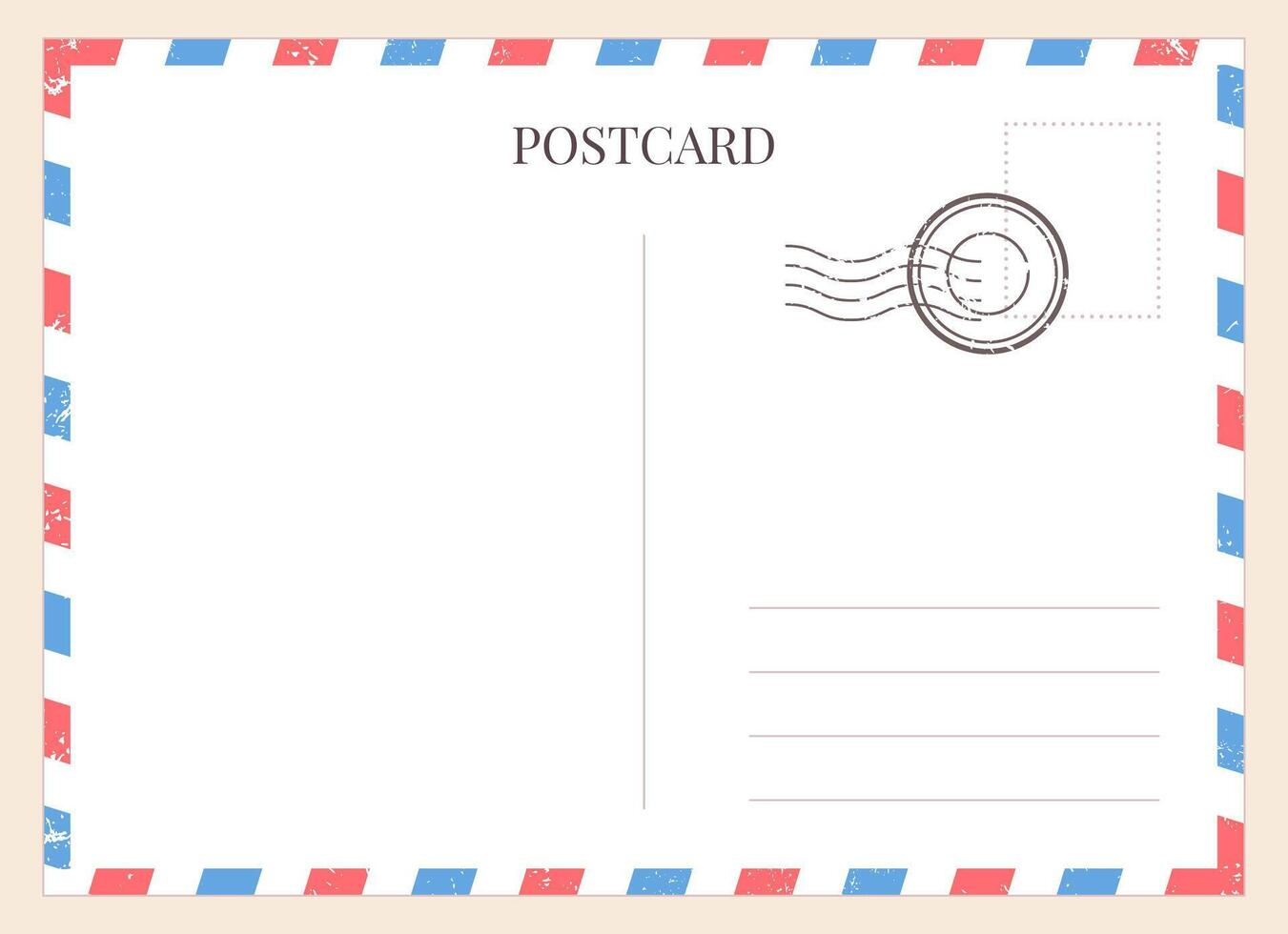 Blank Postcard Vector Art, Icons, And Graphics For Free Download intended for Free Printable Blank Postcards Template