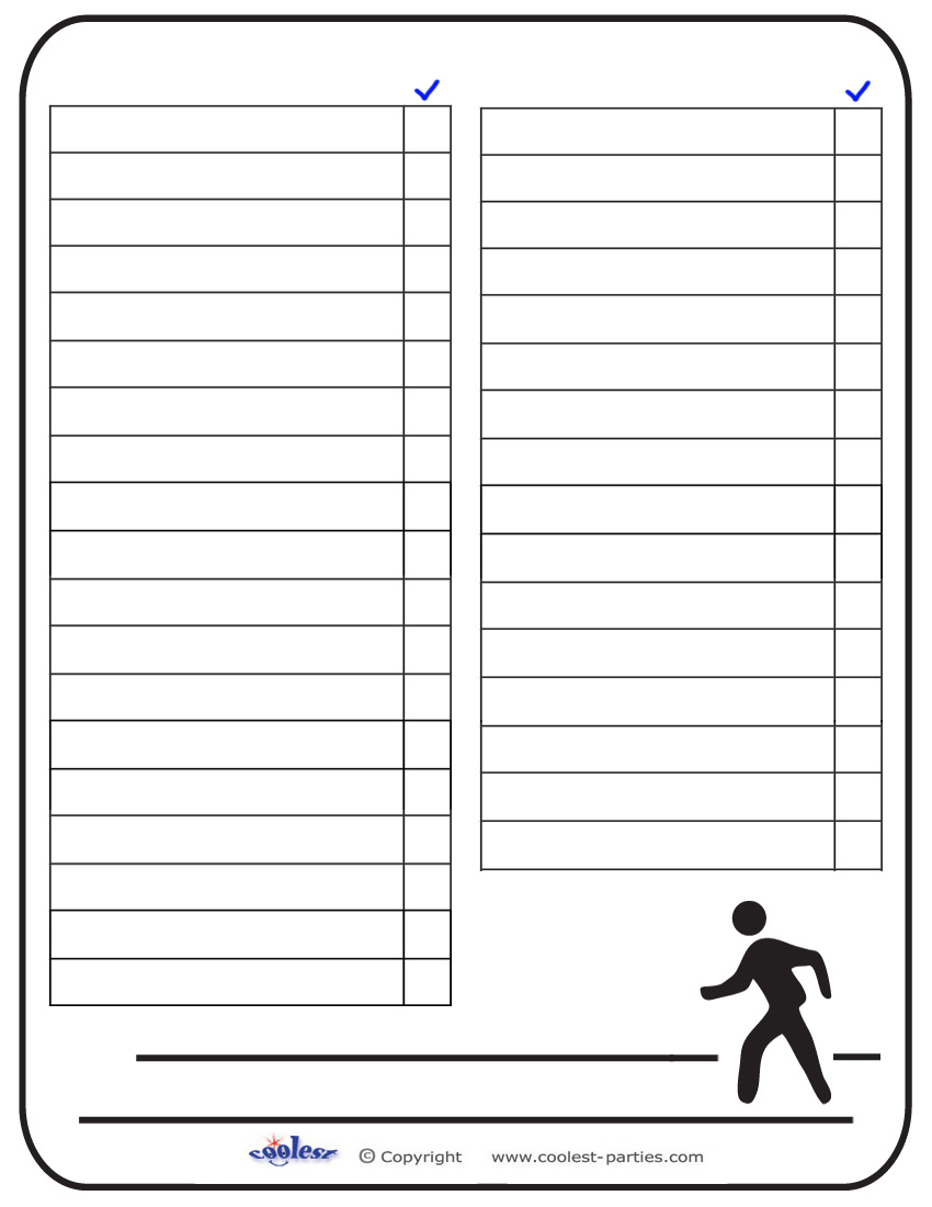 Blank Printable Around Town Scavenger Hunt List - Coolest Free for Free Printable Blank Scavenger Hunt Template