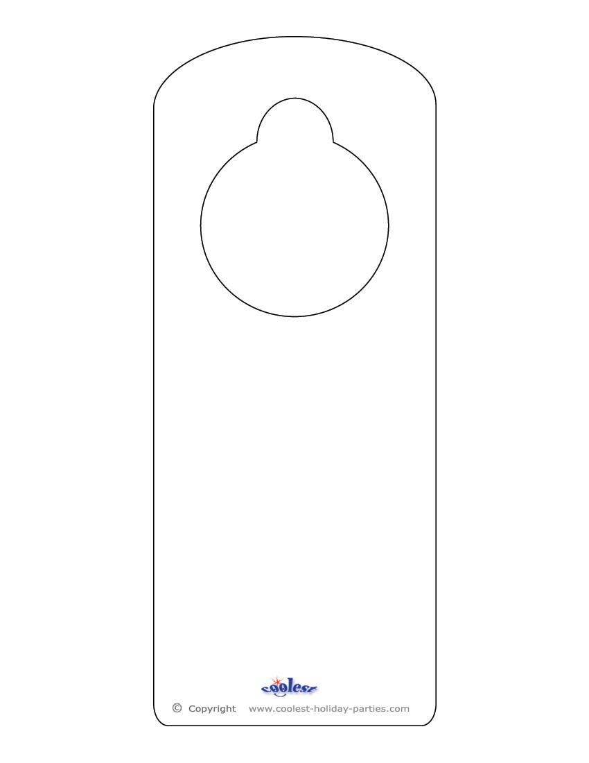 Blank Printable Doorknob Hanger Template with Free Printable Door Knob Hanger Template