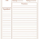 Blank Recipe Cards   10 Free Pdf Printables | Printablee Inside Free Printable Full Page Recipe Template