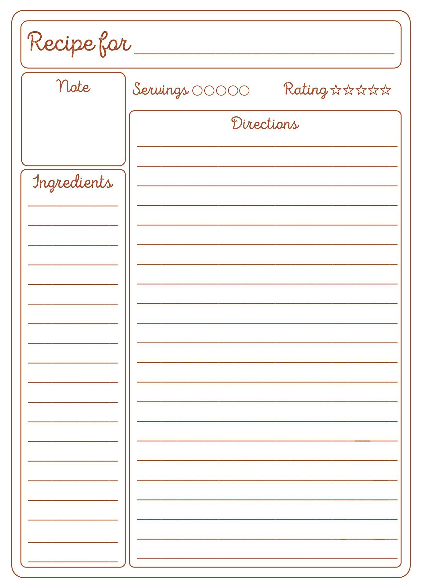 Blank Recipe Cards - 10 Free Pdf Printables | Printablee inside Free Printable Full Page Recipe Template