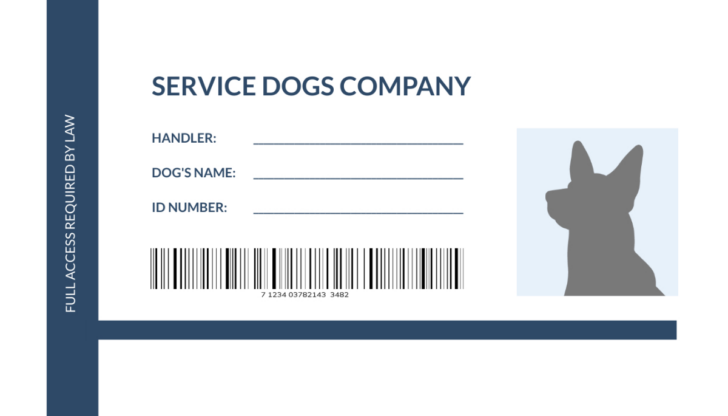 Free Printable Esa Dog ID Card Template