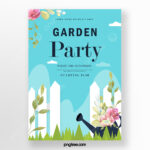 Blue Garden Party Invitation Poster Template Download On Pngtree In Free Printable Garden Party Invitation Template