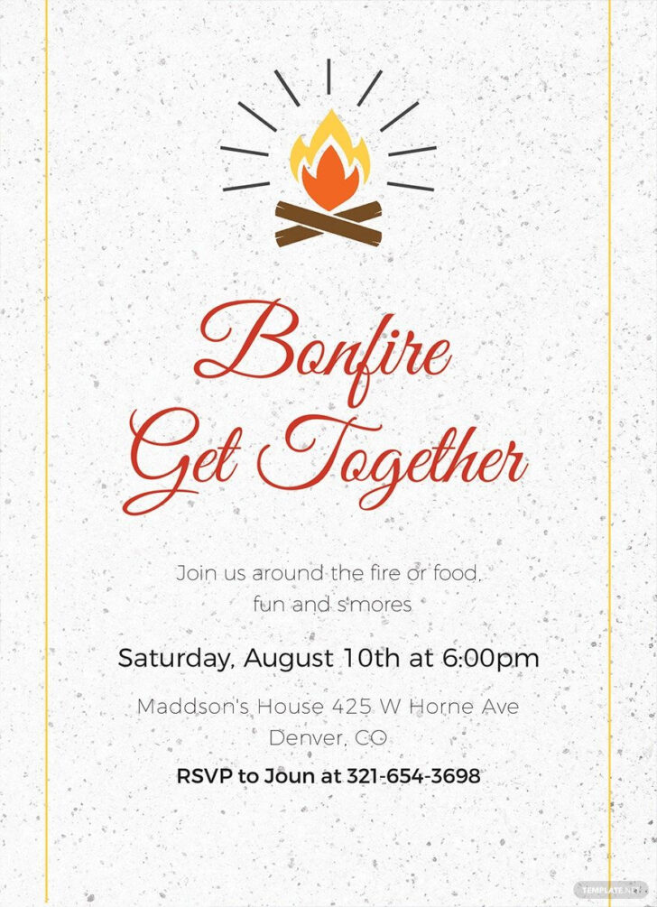 Free Printable Bonfire Invitation Template