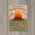 Bonfire Invitation, Backyard Bonfire Party Invitation, Camping Invitation,  Smores Party Invite, Backyard Cookout, Printable Or Printed Within Free Printable Bonfire Invitation Template